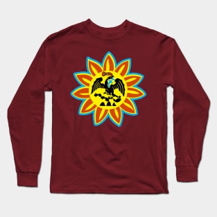 Mexica Flag Aztec Eagle Snake Sun - Original Mexican Flag Long Sleeve T-Shirt